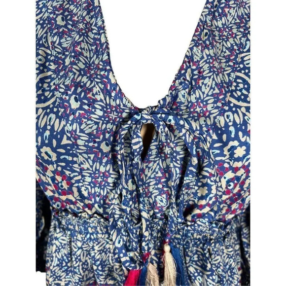 Angie Women's V-Neck Quarter Sleeves Tiered Mini Skirt Dress Size S - Picture 3 of 8